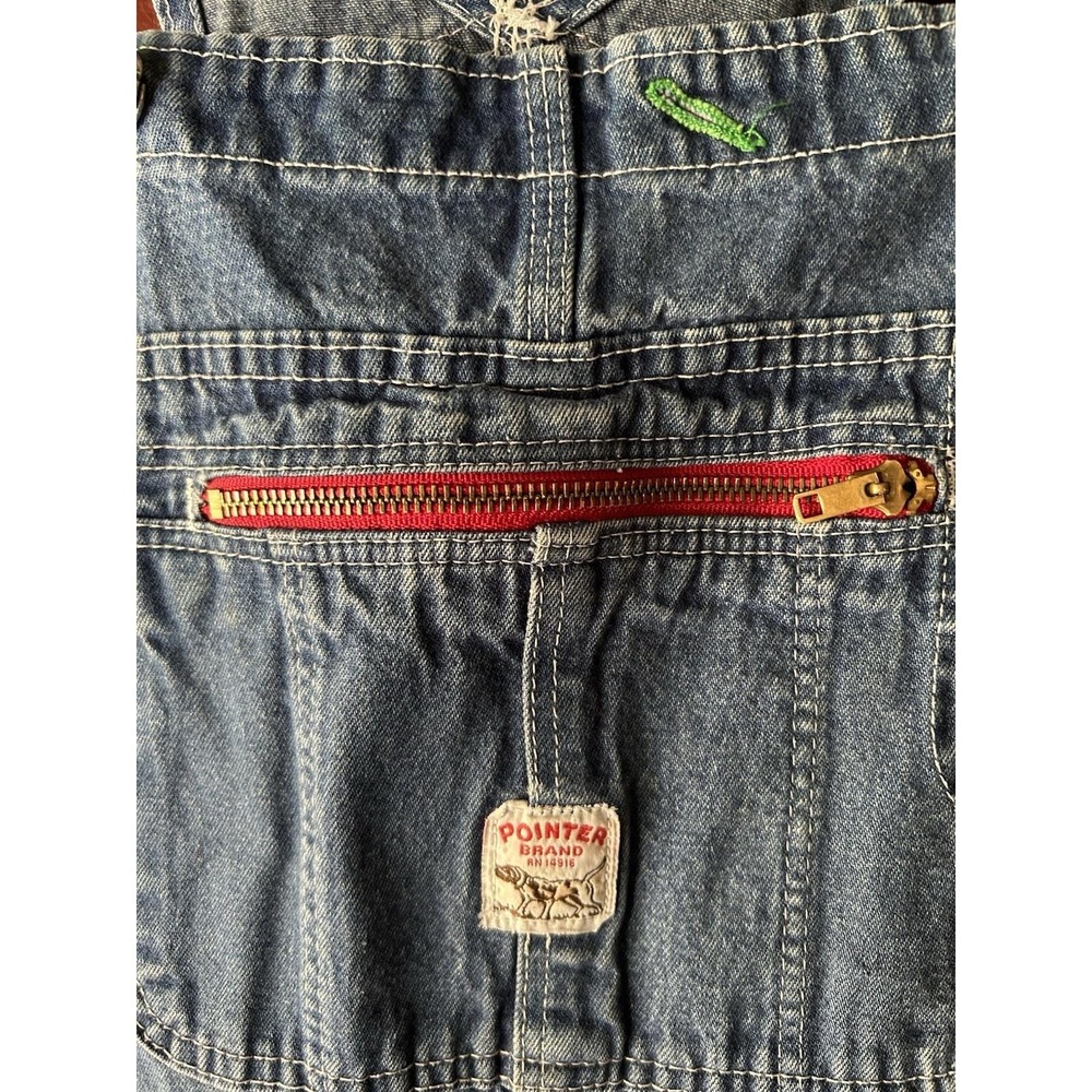 Vintage Pointer Brand Denim Overall Workwear USA Size W34 L36 Men 90s Worn - Picture 7 of 11